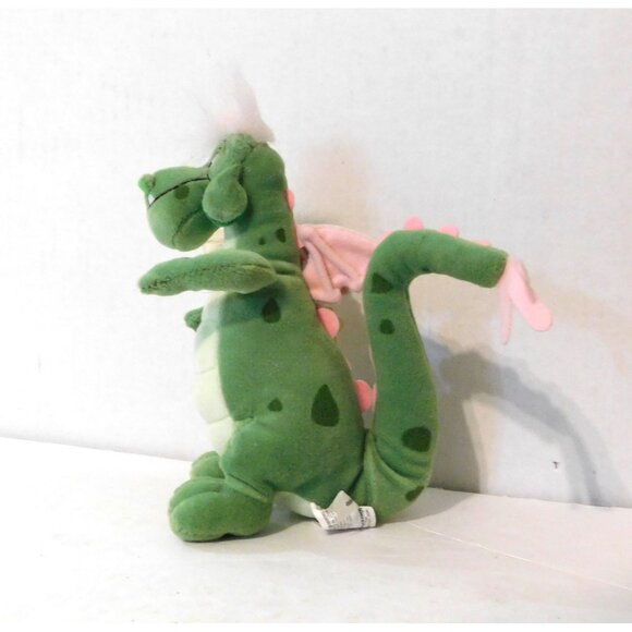 Disney Store Elliott Pete's Dragon Mini Bean Bag Plush 8” Green Pink Wings Tags - Picture 2 of 7